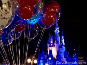 Cinderella Castle and Disney Balloons