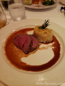 steak at the Royal Palace Restaurant on the Disney Dream