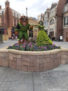 Beauty and the Beast topiary from the Epcot international Flower and Garden festival