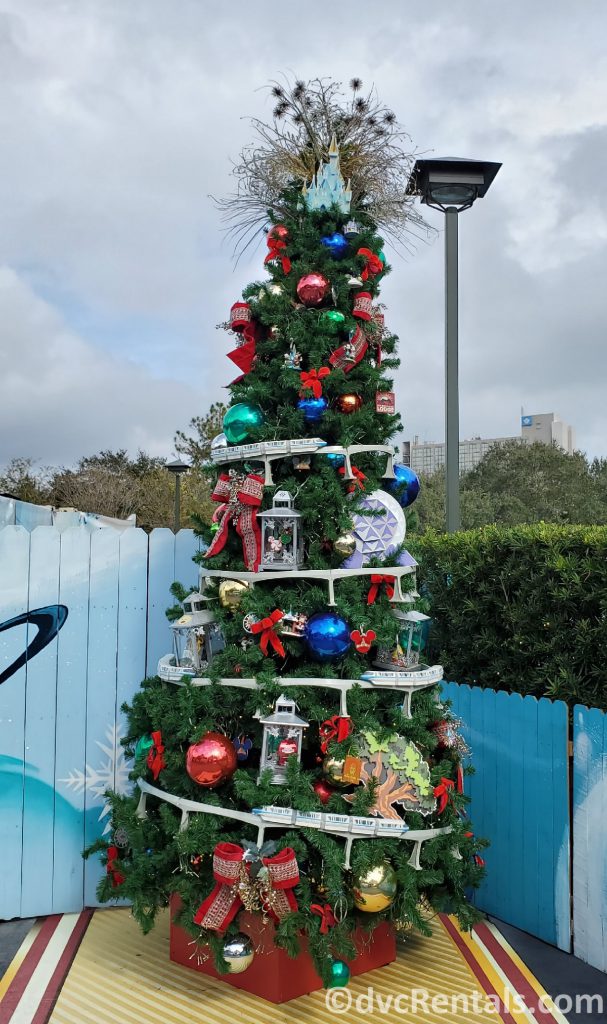 WDW themed tree at the Christmas Tree Trail