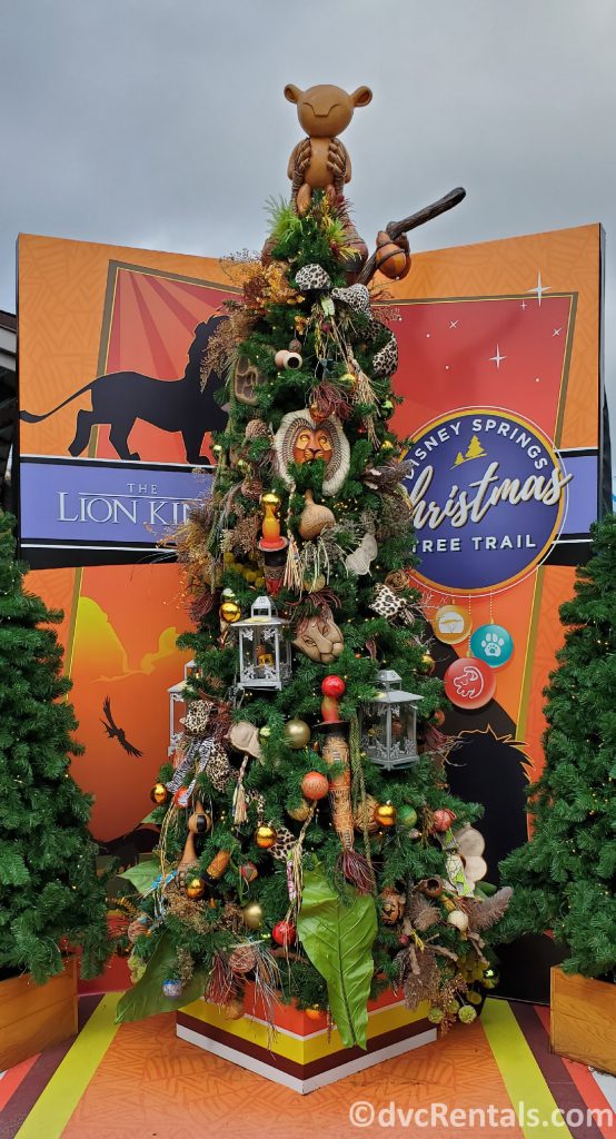 Lion King themed tree at the Christmas Tree Trail