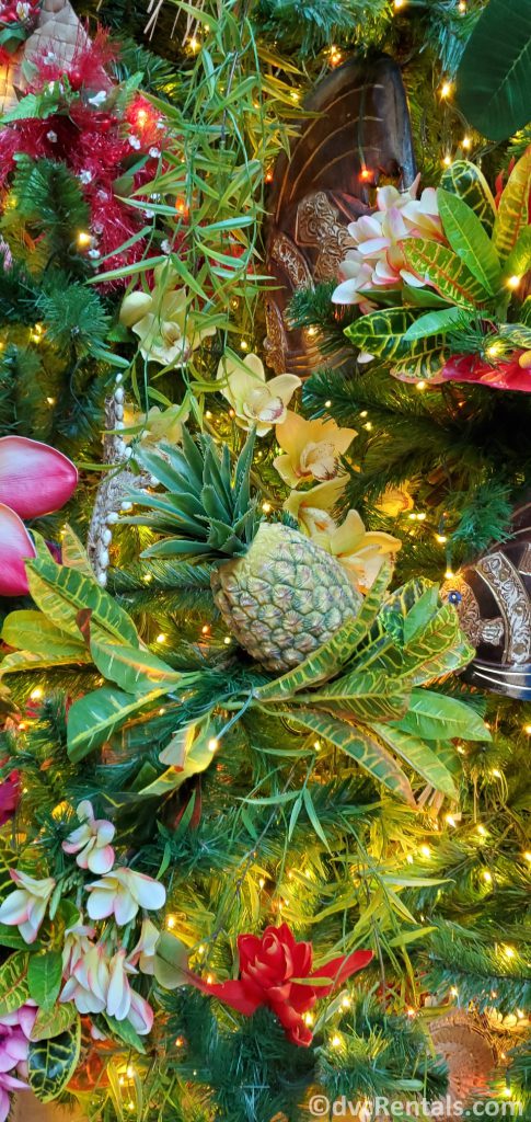 close up of a Christmas tree at Disney’s Polynesian Villas & Bungalows