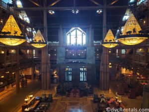 lobby of Copper Creek Villas & Cabins at Disney’s Wilderness Lodge