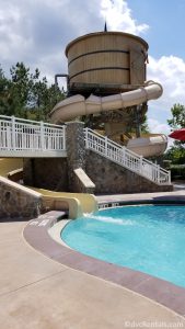 Pool and waterslide at Disney’s Saratoga Springs Resort