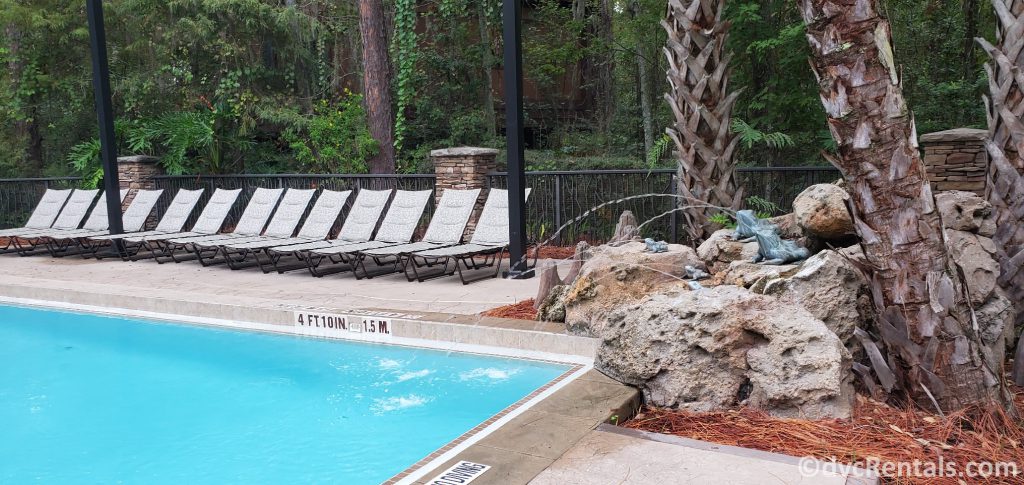 quiet pool in the Treehouse Villas area of Disney’s Saratoga Springs