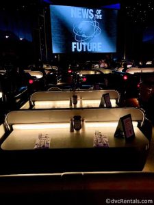 Car style table at Sci-Fi Dine-In Theater