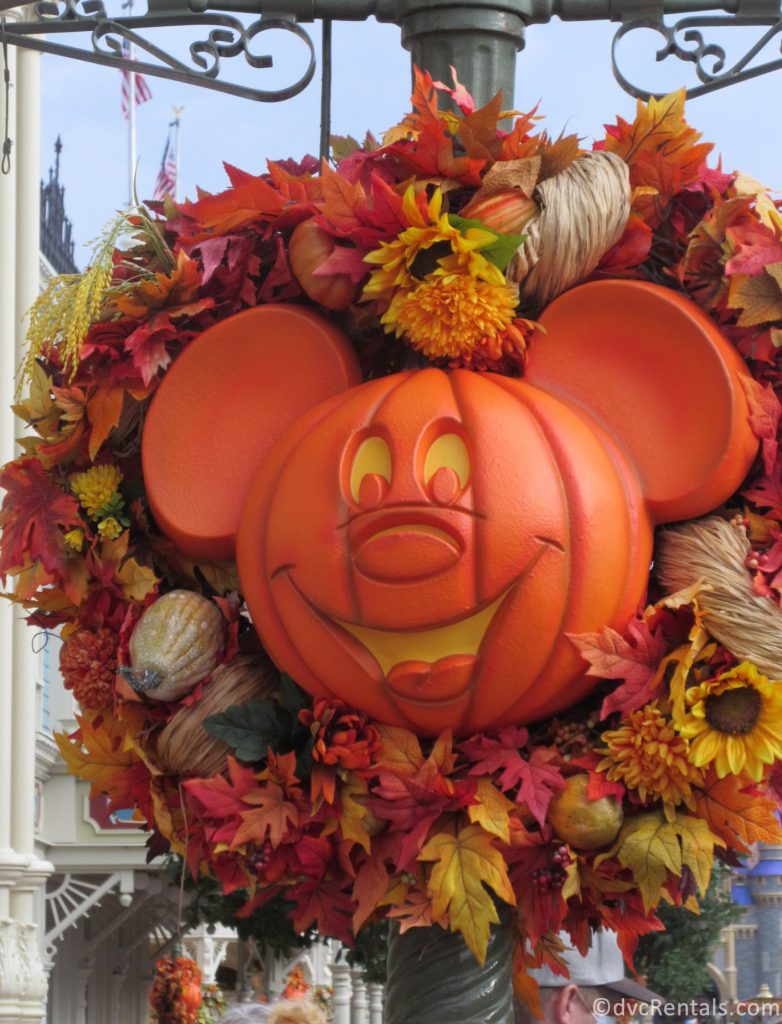 Mickey Head shaped Halloween Wreath at the Magic Kingdom