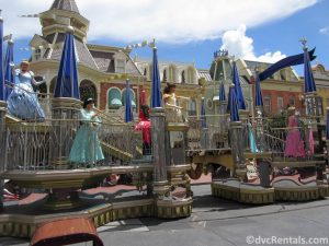 Disney princesses in a Character Cavalcade