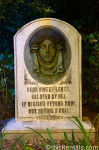Madame Leota’s tombstone at the Haunted Mansion in the Magic Kingdom