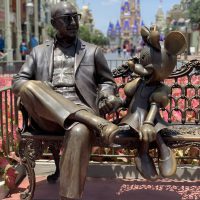 Roy and Minnie statue at the Magic Kingdom