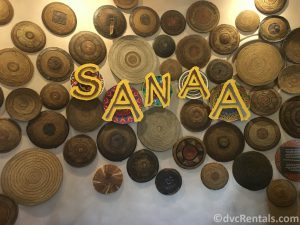Sign for Sanaa restaurant at Disney’s Animal Kingdom – Kidani Village