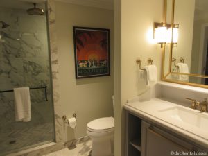 bathroom in a 1 bedroom Villa at Disney’s Riviera Resort