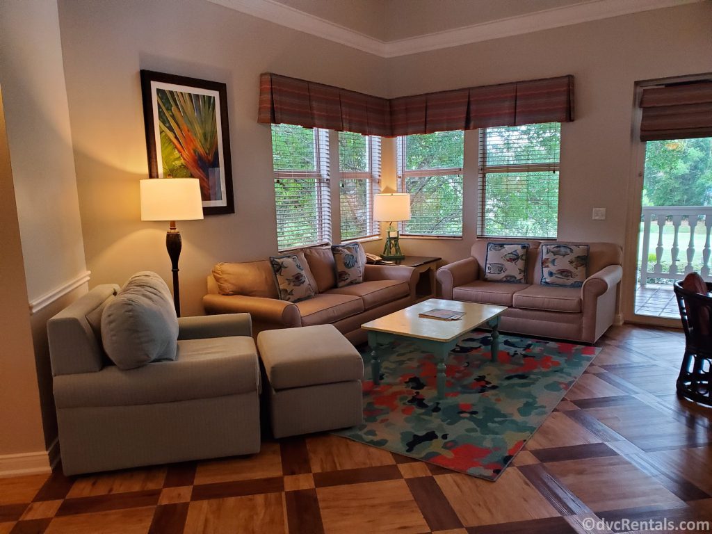 living room area of 3 bedroom Grand Villa at Disney’s Old Key West