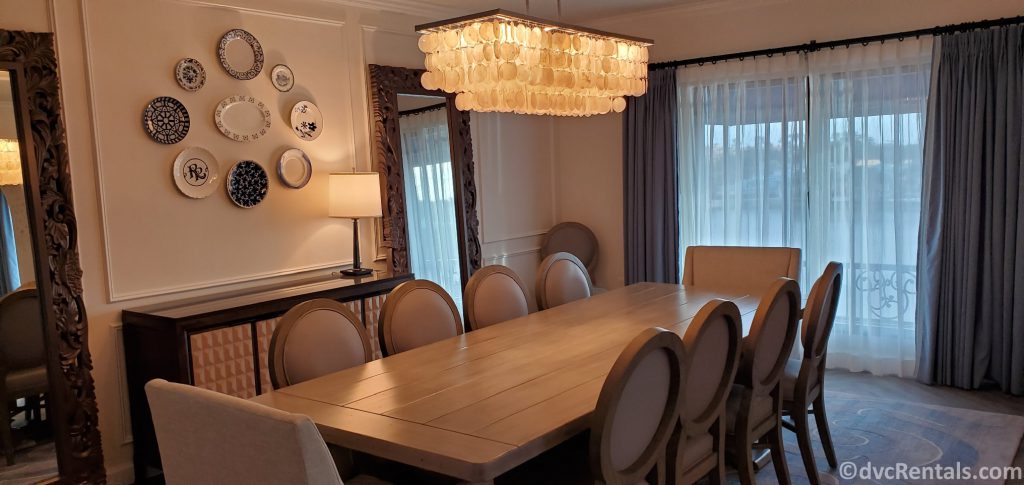 dining room in a Grand Villa at Disney’s Riviera Resort