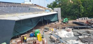 Construction at Epcot for the Guardians of the Galaxy: Cosmic Rewind