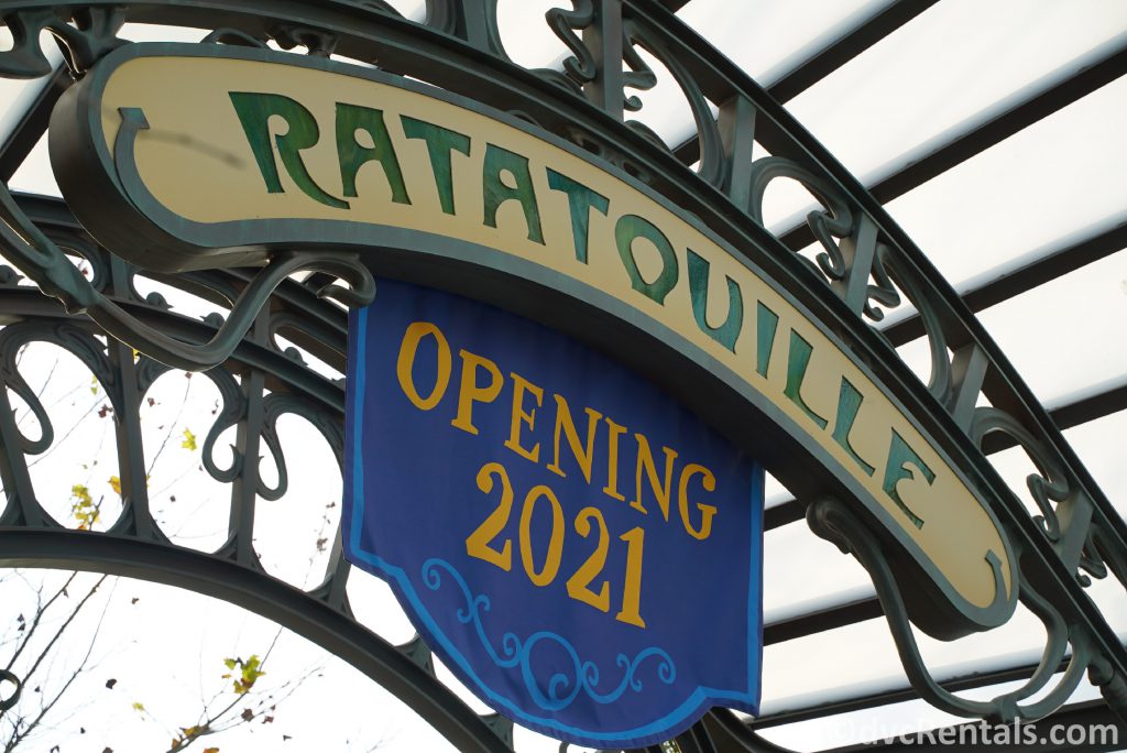 sign for the Ratatouille ride at Epcot