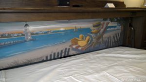 Donald Duck mural behind the pull-down bed at Disney’s Beach Club Villas
