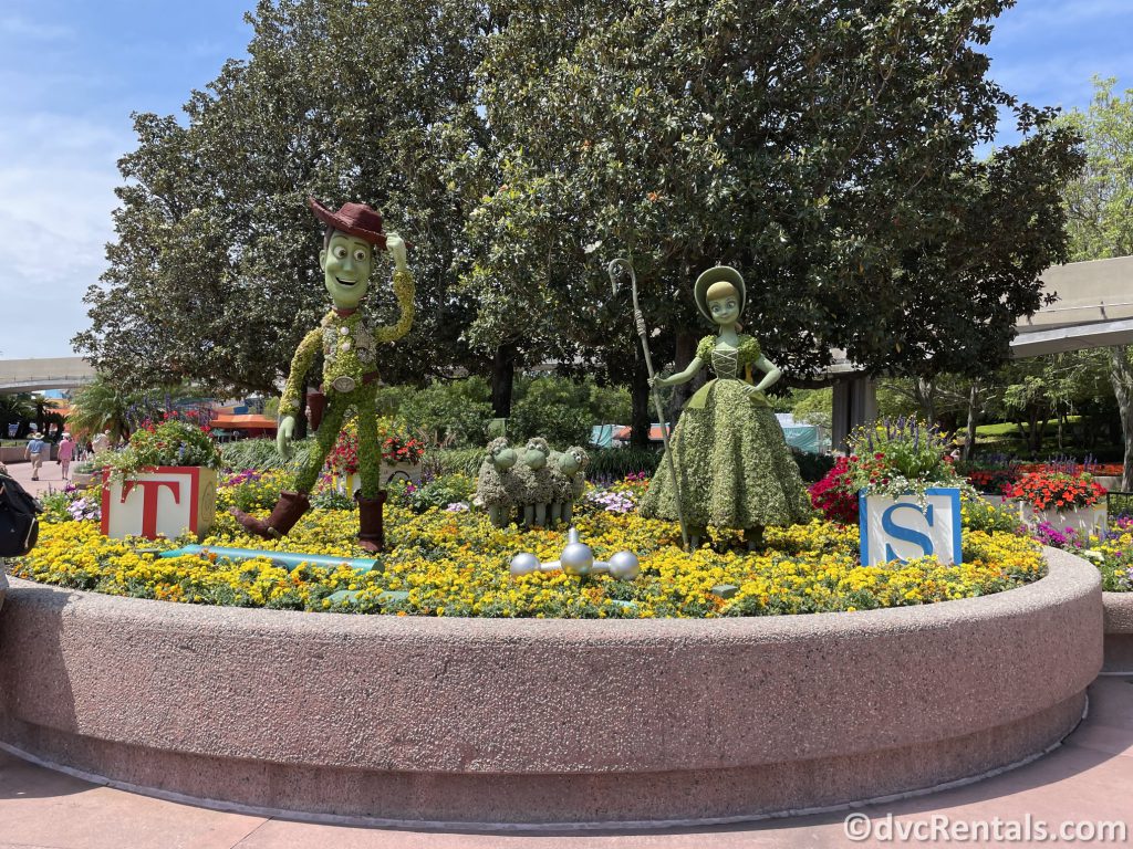 Woody and Bo Peep topiaries from the Taste of Epcot International Flower & Garden Festival