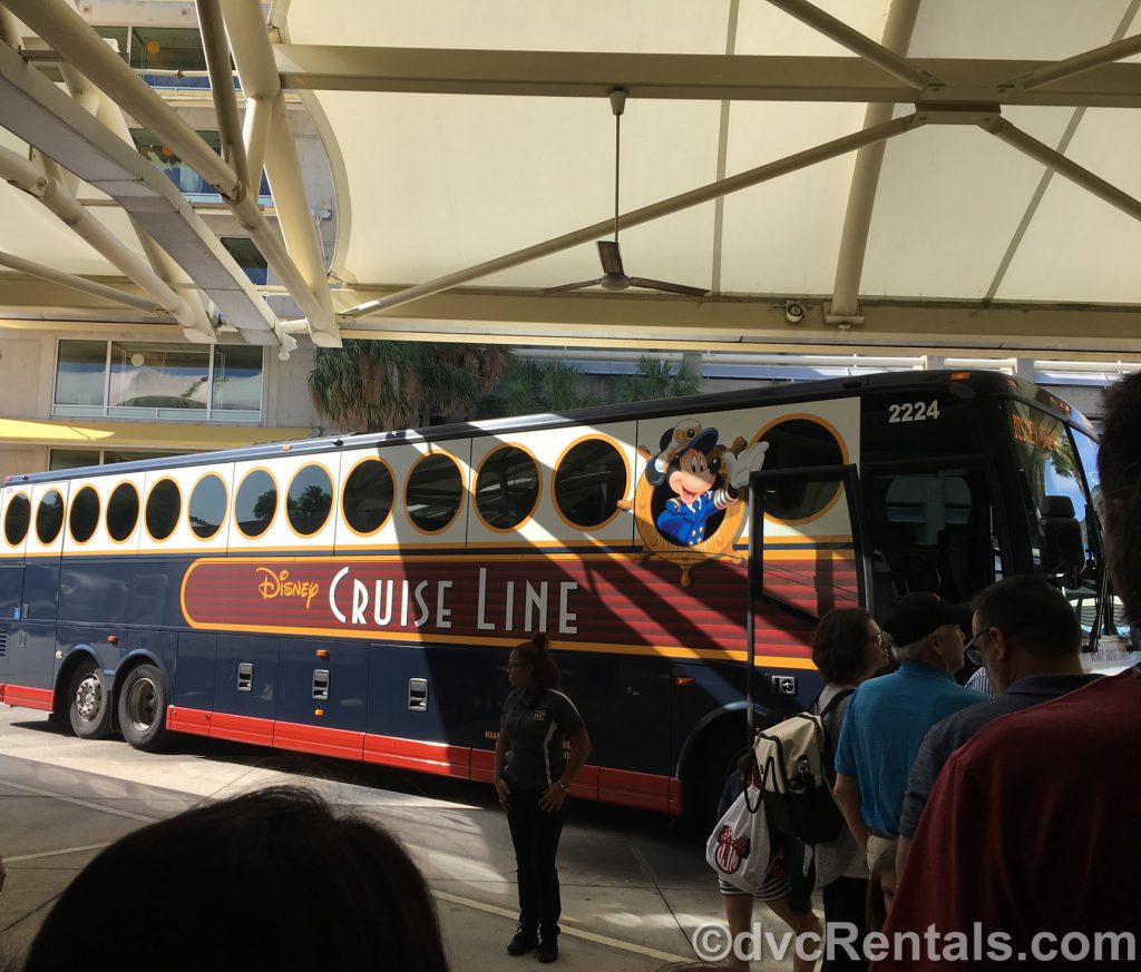 Disney Cruise Line bus at the Orlando Airport