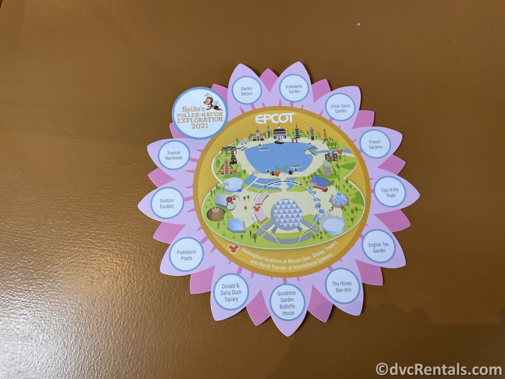 Map for Spikes’ Pollen-Nation Exploration game at Epcot