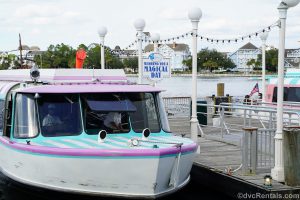 Friendship boat in front of Disney’s Beach Club Villas