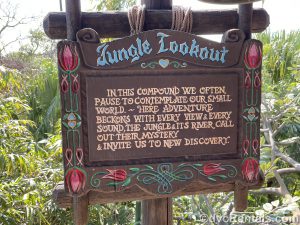 Jungle lookout sign at the Swiss Family Treehouse