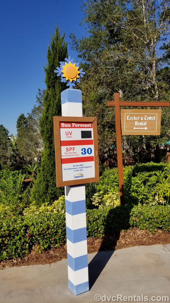 Sign for Lockers at Blizzard Beach
