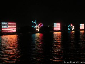 American Flags and stars from the Electrical Water Pageant