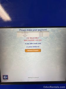 payment screen for the self-serve kiosk