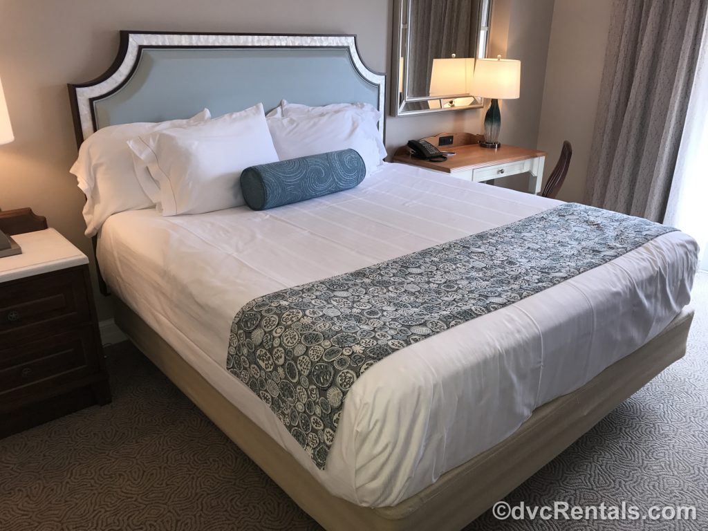 Bedroom in a 1 bedroom villa at Disney’s Beach Club Villas