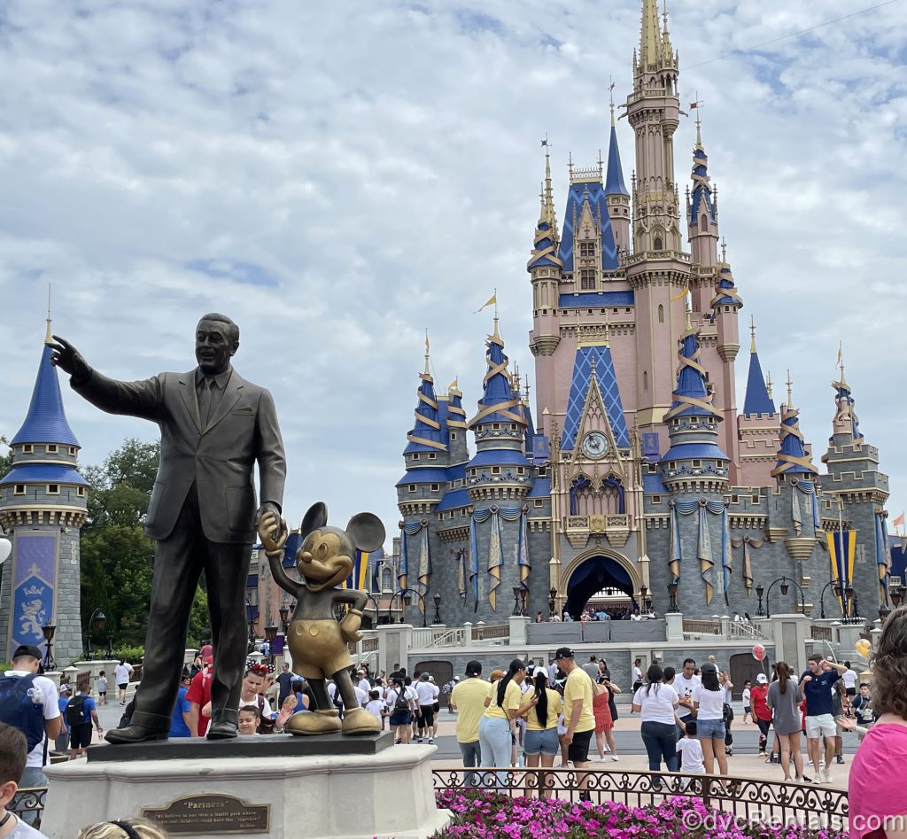 Cinderella Castle with the 50th Anniversary decorations added to it