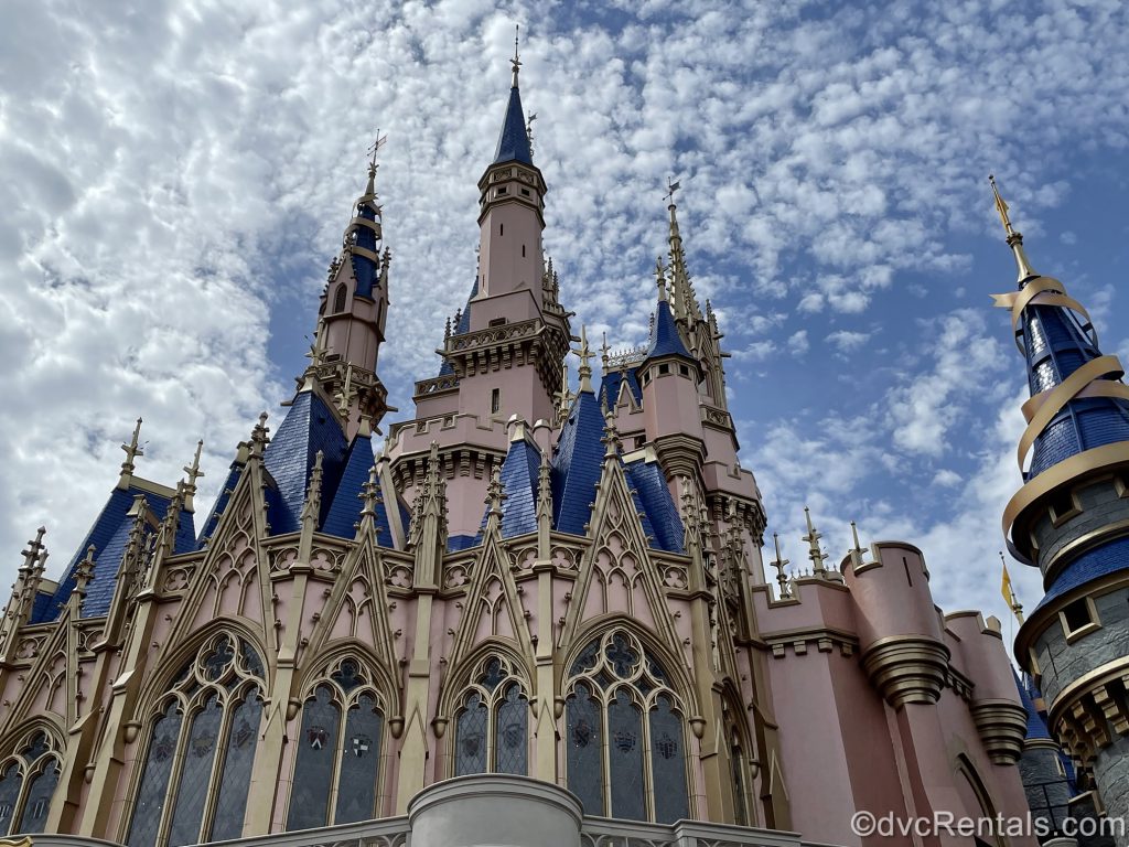 Cinderella Castle with the 50th Anniversary decorations added to it