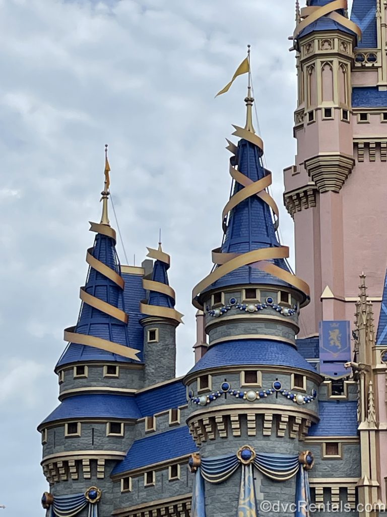 Cinderella Castle with the 50th Anniversary decorations added to it