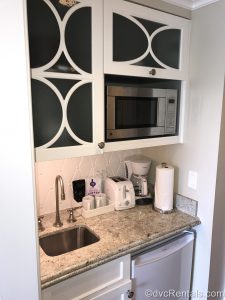 Kitchenette in a studio at the Villas at Disney’s Grand Floridian Resort & Spa