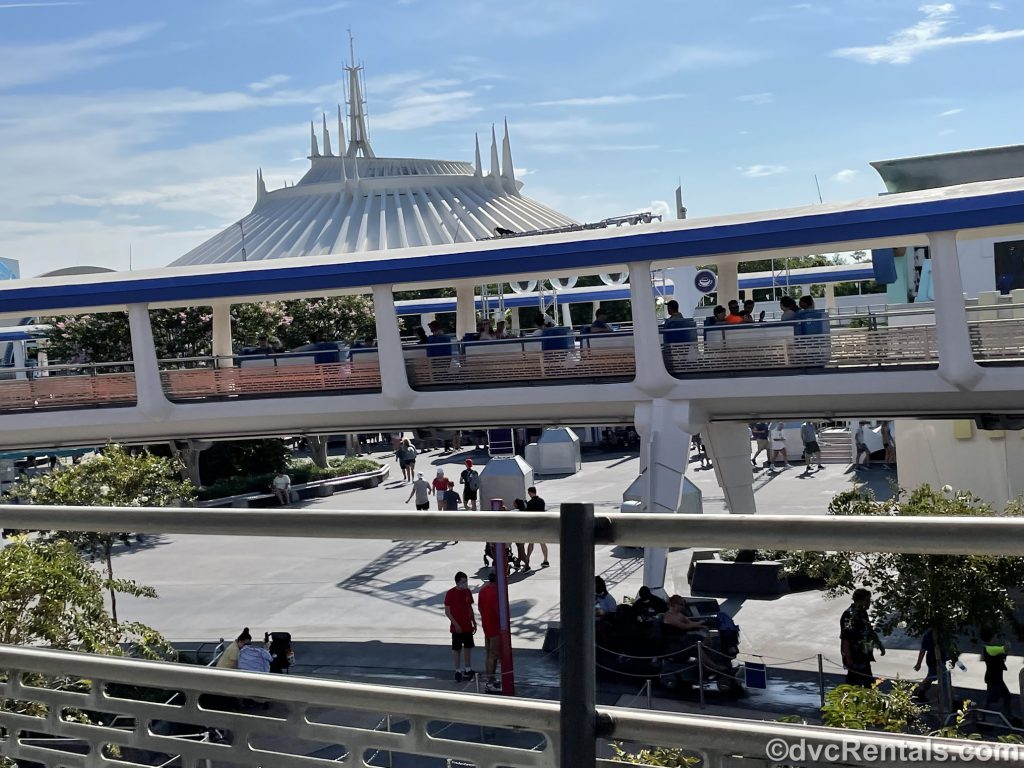 View from the PeopleMover at Magic Kingdom
