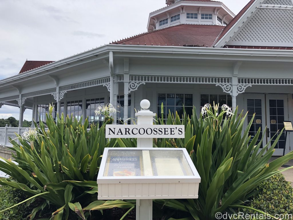 Menu for Narcoossee’s at Disney’s Grand Floridian Resort & Spa