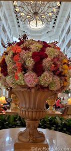 floral arrangement in the lobby of Disney’s Grand Floridian