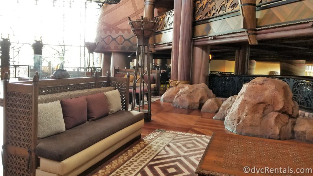 lobby of Disney’s Animal Kingdom Villas – Jambo House