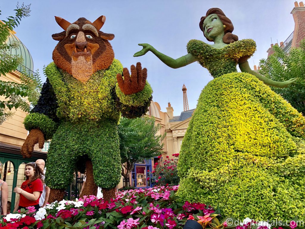 Beauty and the Beast Topiaries at Epcot