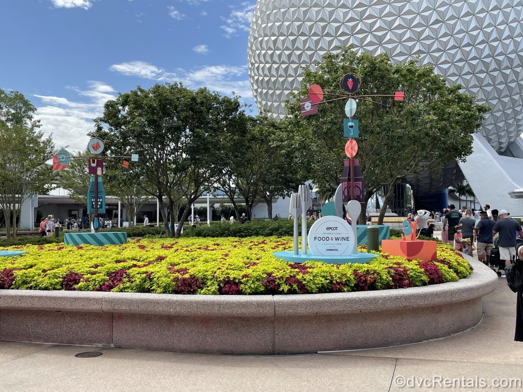 Epcot International Food & Wine Festival decorations and signs