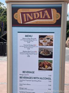 Food booth menu from the Epcot International Food & Wine Festival