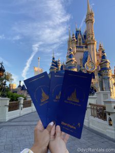 50th Anniversary papers being with Cinderella Castle in the background