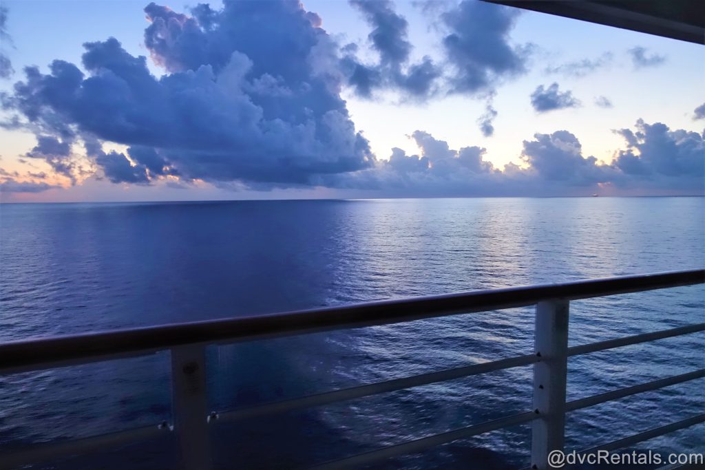 view of the sea from a stateroom balcony