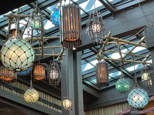 chandelier in the lobby of Disney’s Polynesian Villas & Bungalows