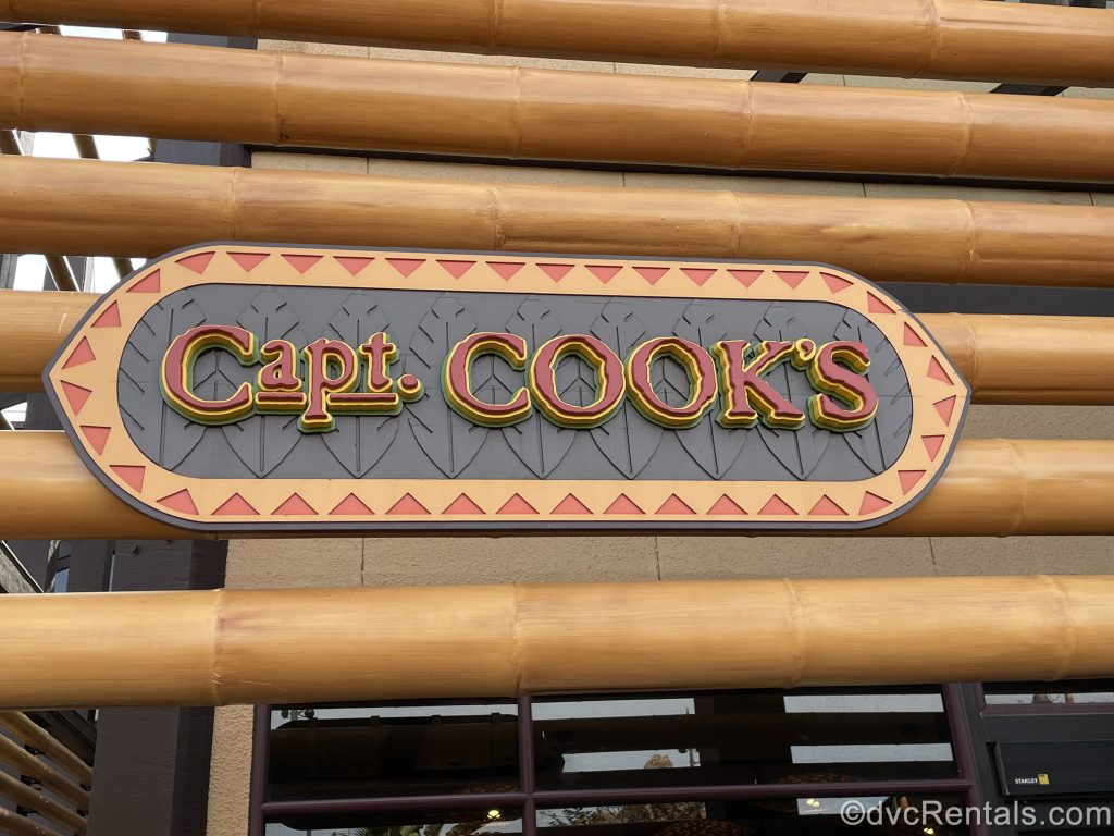 sign for Capt. Cook’s at Disney’s Polynesian Villas & Bungalows