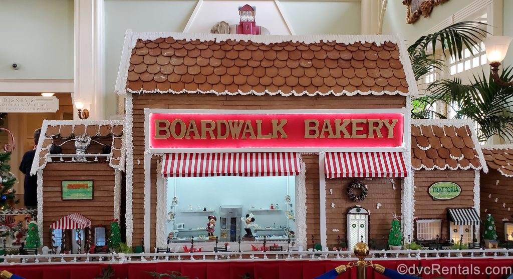 Disney’s Boardwalk Villas Gingerbread display from 2019