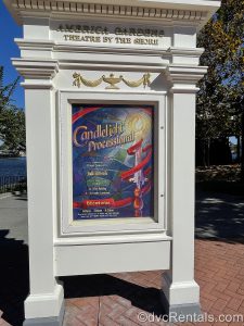 Sign for the Candlelight Processional from the Epcot International Festival of the Holidays