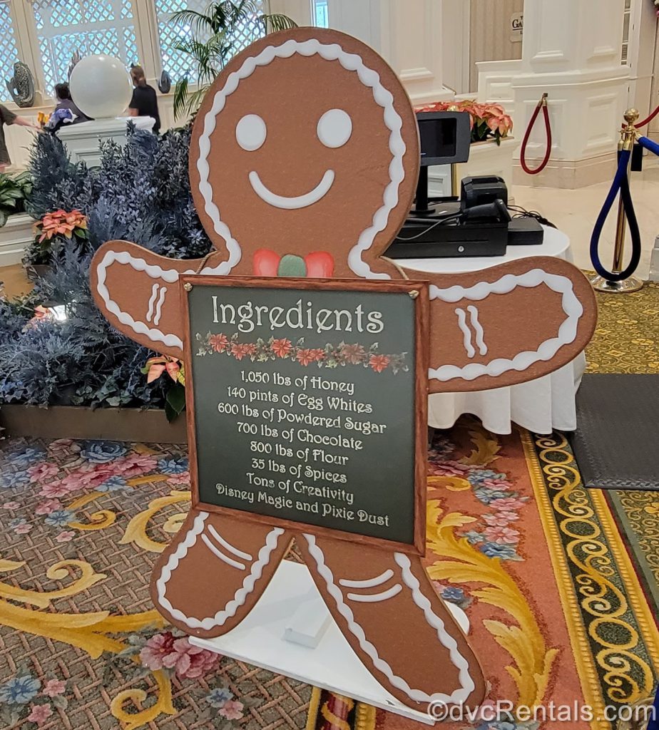 ingredients for the Gingerbread House at Disney’s Grand Floridian