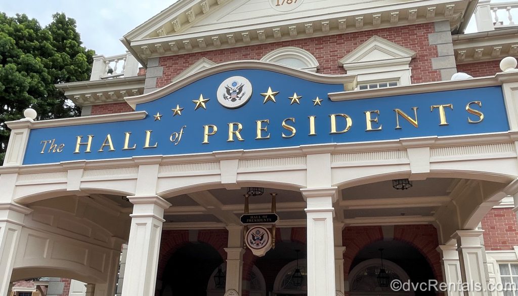 Entrance to the Hall of Presidents at the Magic Kingdom
