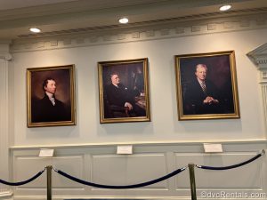 lobby of the Hall of Presidents at the Magic Kingdom